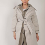 Mannequin Grey belted two trench layers