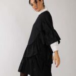 black ruffles dress