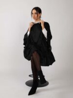 black ruffles dress